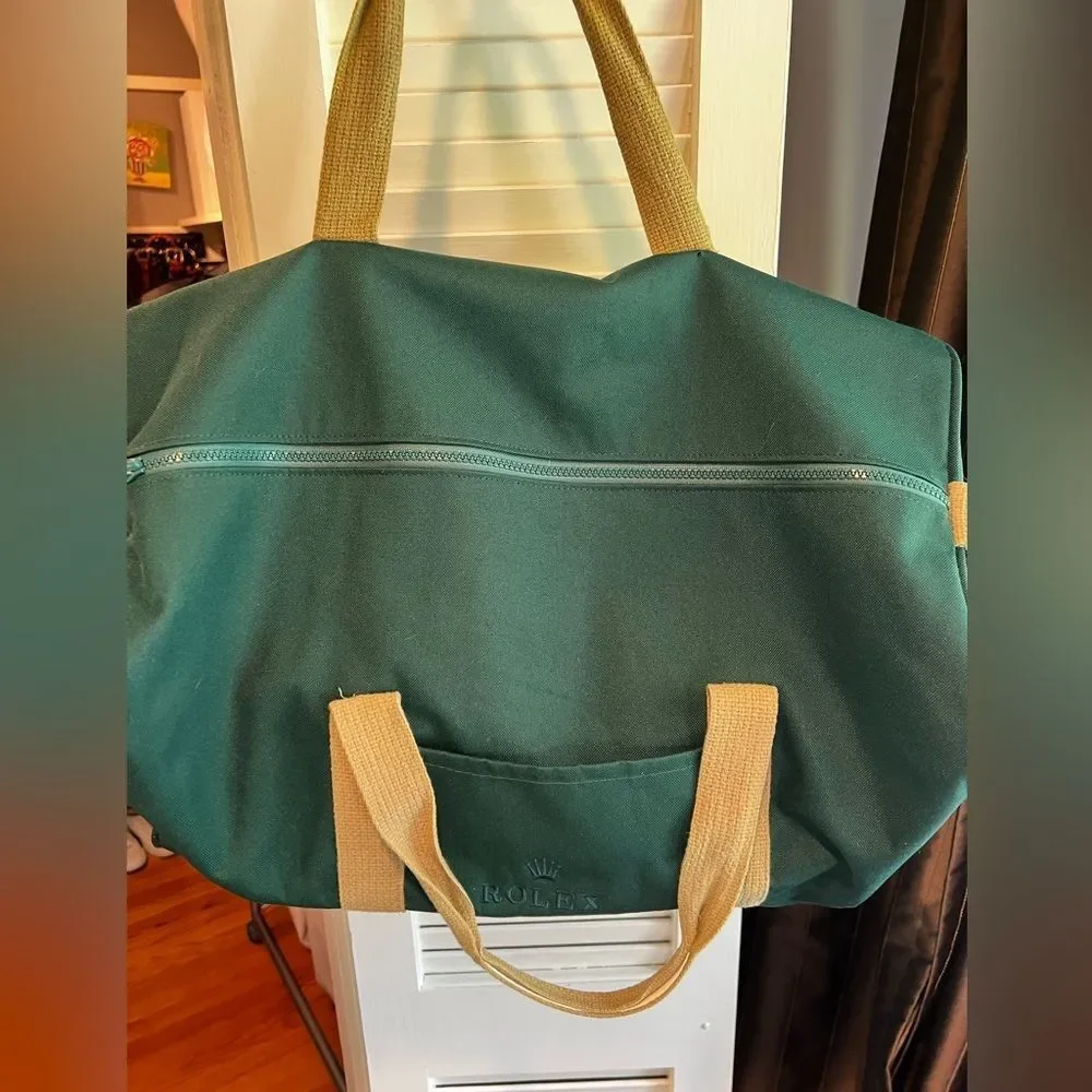Rolex Green and Tan Men's Duffel Bag Vintage & Rare